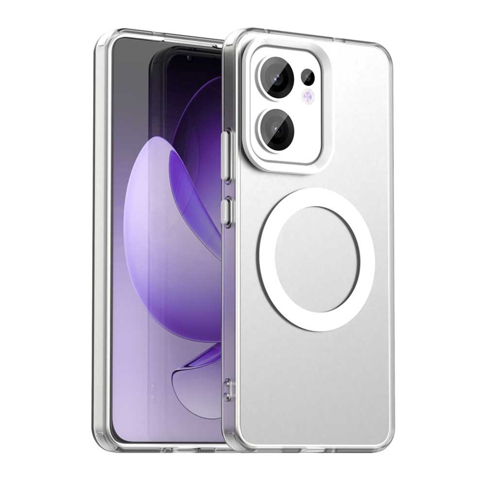 Husa pentru Oppo Reno13 F 4G / Reno13 F 5G / Reno13 FS 5G, SKYDDAR INOVATION, CandyCase, Magsafe, set cu sticker, Alb