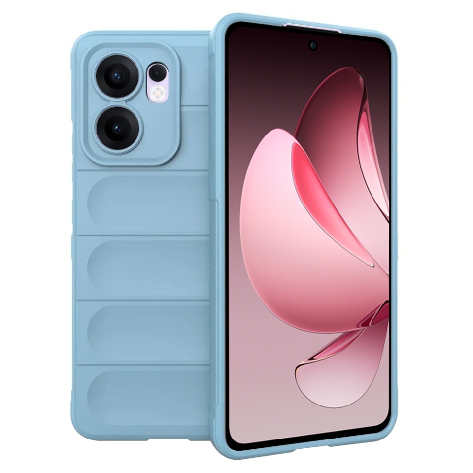 Husa pentru Oppo Reno13 F 4G, SKYDDAR INNOVATION, Vogue din Silicon Mat, set cu sticker, Bleu