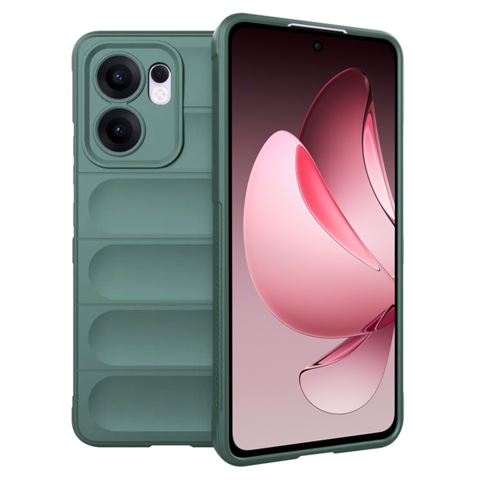 Husa pentru Oppo Reno13 F 4G, SKYDDAR INNOVATION, Vogue din Silicon Mat, set cu sticker, Verde