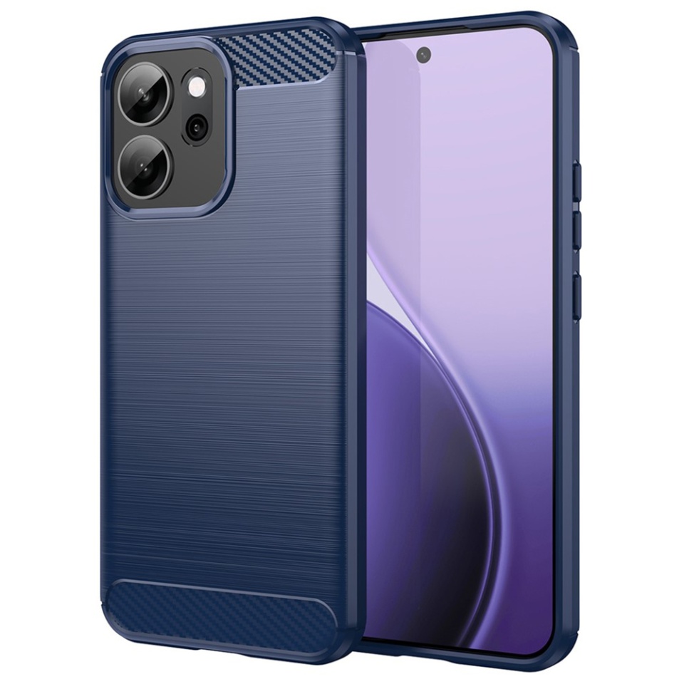 Husa pentru Oppo Reno14 FS 5G / Reno14 F, SKYDDAR INNOVATION, CarbonFiber, Antisoc, set cu sticker, Albastru