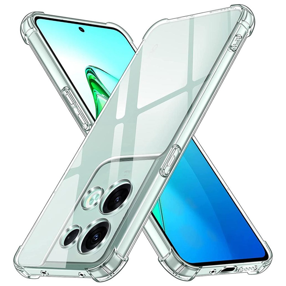 Husa pentru Oppo Reno8 Pro , SKYDDAR INNOVATION, Shockproof Clear din Silicon Slim, Transparenta, set cu sticker