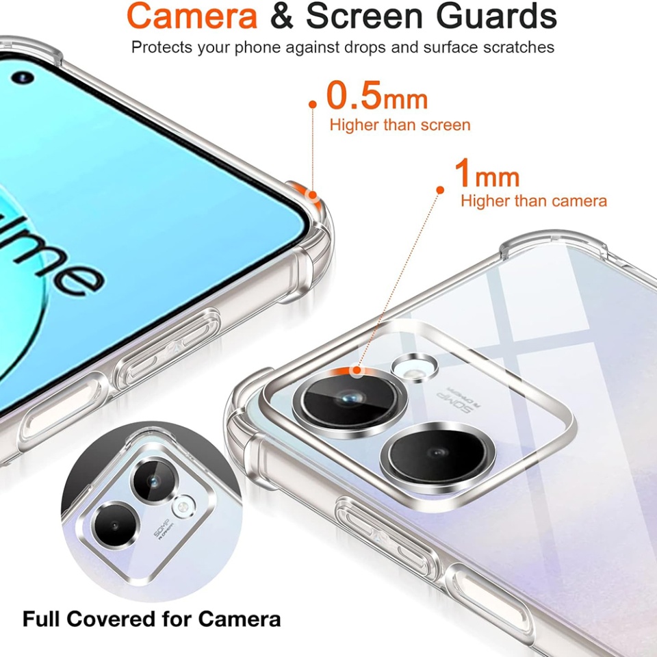 Husa pentru Realme 10 4G , SKYDDAR INNOVATION, Shockproof Clear din Silicon Slim, Transparenta, set cu sticker - 3 | YEO