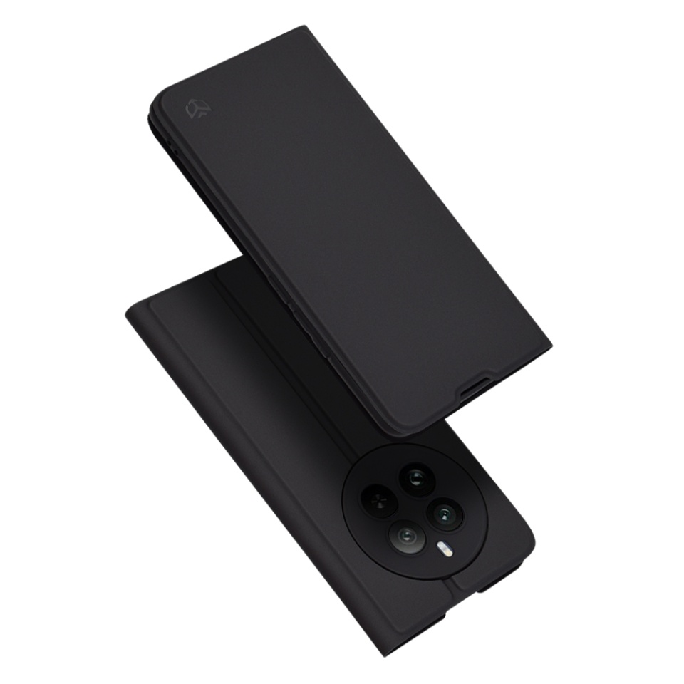 Husa pentru Realme 12 Pro / 12 Pro+, SKYDDAR INNOVATION, Magskin Book, tip Carte cu Portofel Interior, set cu sticker, Negru