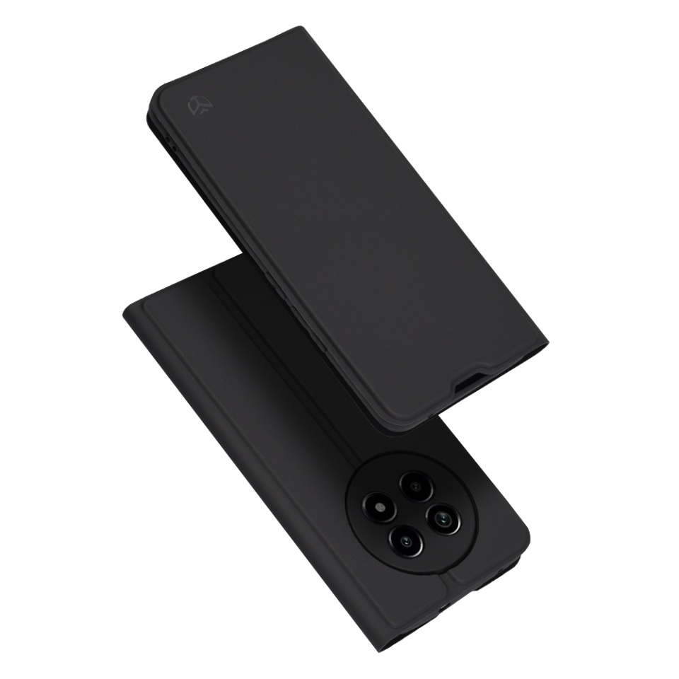 Husa pentru Realme 13 Pro / 13 Pro+, SKYDDAR INNOVATION, Magskin Book, tip Carte cu Portofel Interior, set cu sticker, Negru