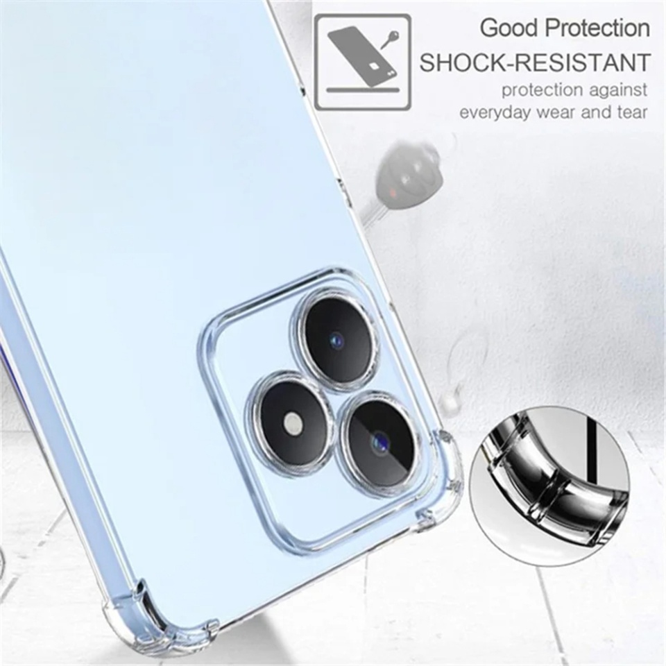 Husa pentru Realme C51 / Note 50 , SKYDDAR INNOVATION, Shockproof Clear din Silicon Slim, Transparenta, set cu sticker - 1 | YEO