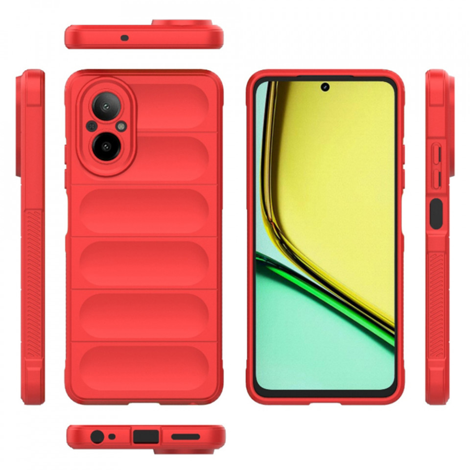 Husa pentru Realme C67 4G eleganta, din silicon mat, SKDR Vogue - Rosu - 1 | YEO
