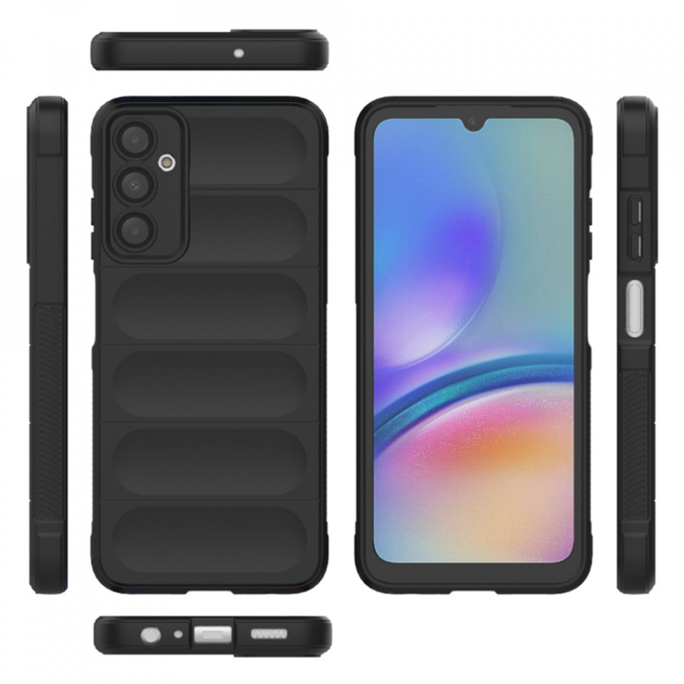 Husa pentru Samsung Galaxy A05s eleganta, din silicon mat, SKDR Vogue - Negru - 1 | YEO