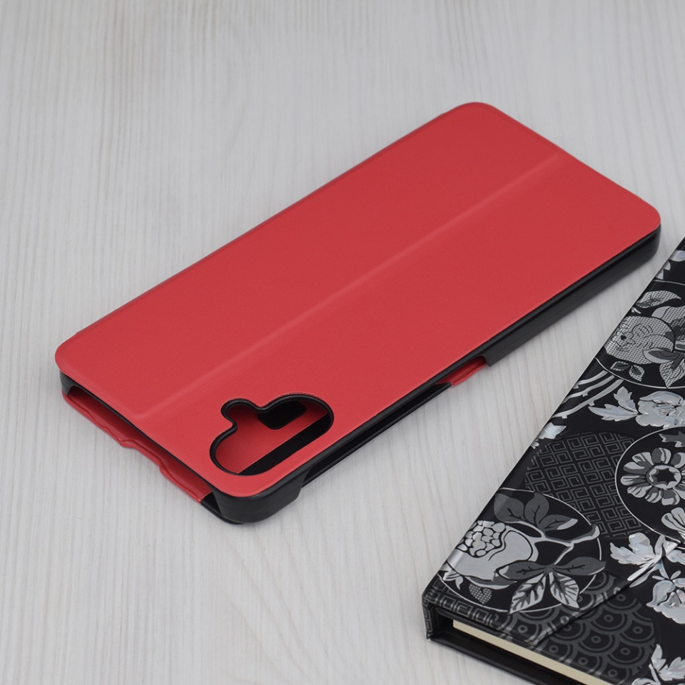 Husa pentru Samsung Galaxy A06, SKYDDAR INNOVATION, eFold, tip carte, Rosu, set cu sticker - 1 | YEO