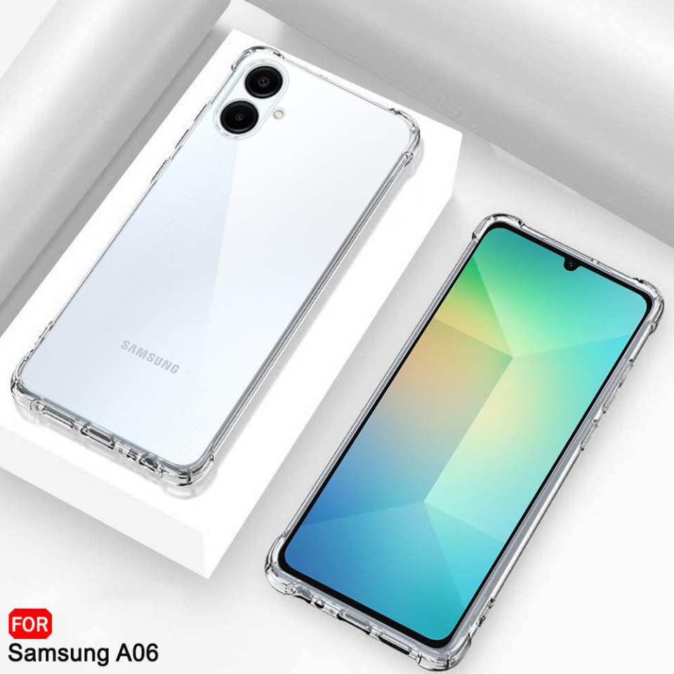 Husa pentru Samsung Galaxy A06 , SKYDDAR INNOVATION, Shockproof Clear din Silicon Slim, Transparenta, set cu sticker - 3 | YEO