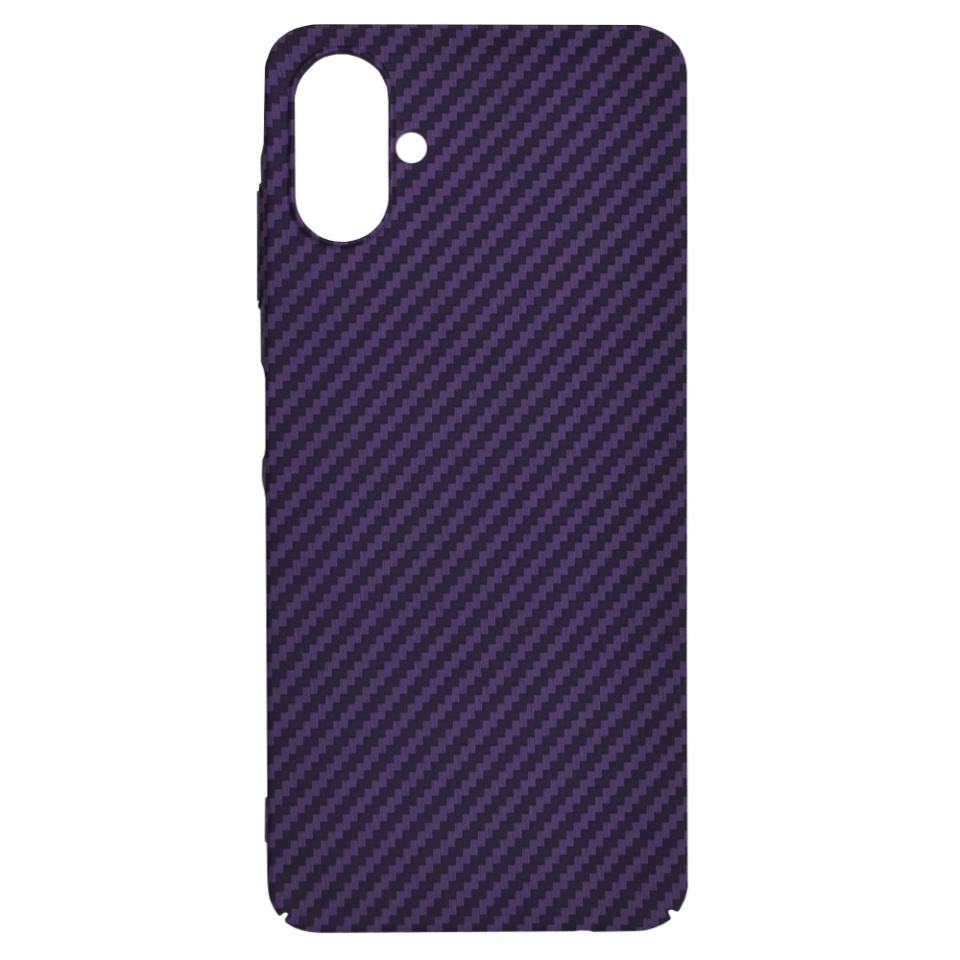 Husa pentru Samsung Galaxy A06, SKYDDAR INNOVATION, textura carbon, Carbonite FiberShell, Mov, set cu sticker - 3 | YEO