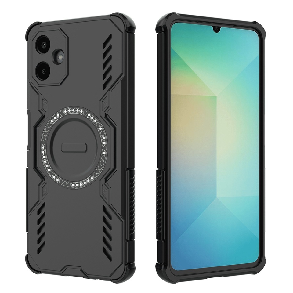 Husa pentru Samsung Galaxy A06, SKYDDAR INOVATION, ArmorMag, Magsafe, set cu sticker, Negru - 1 | YEO