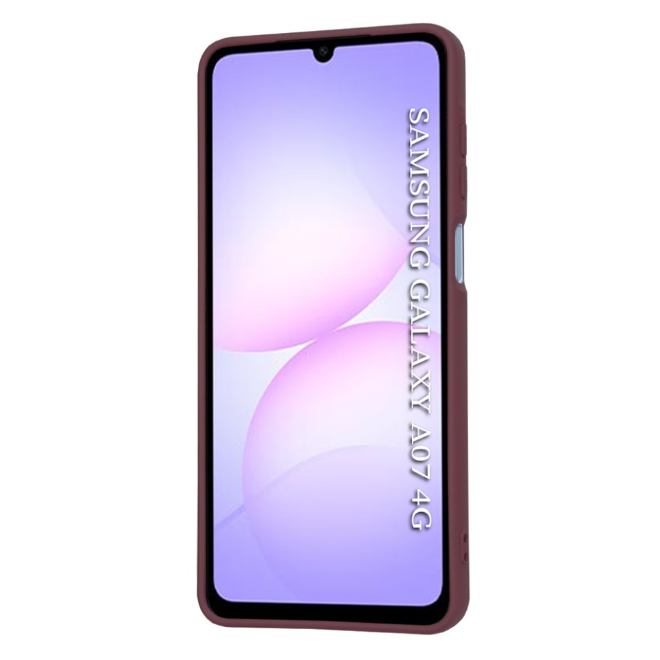 Husa pentru Samsung Galaxy A07 4G, SKYDDAR INNOVATION, din Silicon Catifelat, SoftElegance, set cu sticker, Bordo - 1 | YEO