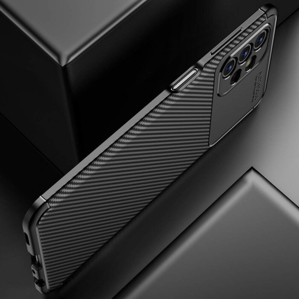 Husa pentru Samsung Galaxy A13 4G, SKYDDAR INNOVATION, CarbonFiber, Antisoc, Negru, set cu sticker - 2 | YEO