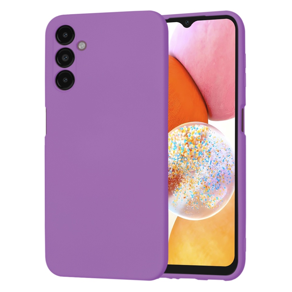 Husa pentru Samsung Galaxy A14 5G / Galaxy A14 4G din Silicon Catifelat, Protectie Premium, Skyddar SoftElegance - Mov