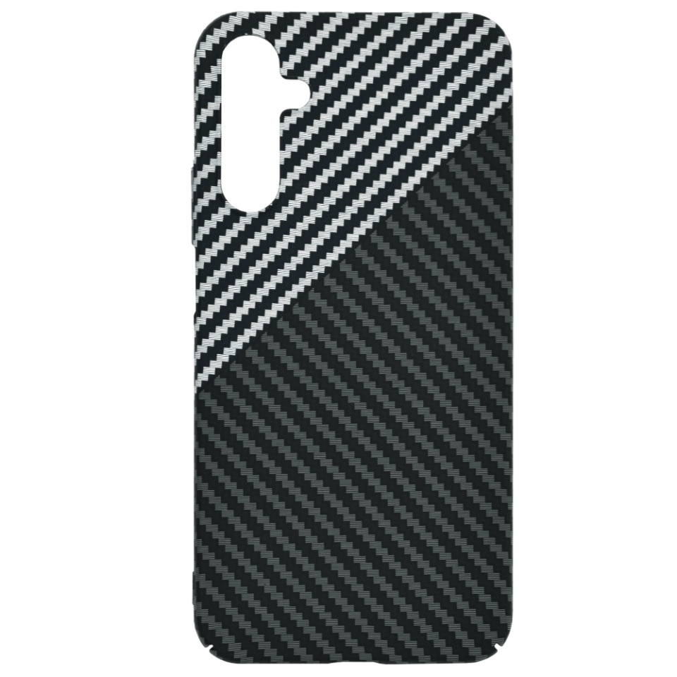 Husa pentru Samsung Galaxy A14 5G / Galaxy A14 4G, SKYDDAR INNOVATION, textura carbon, Carbonite FiberShell, set cu sticker, Gri, - 3 | YEO