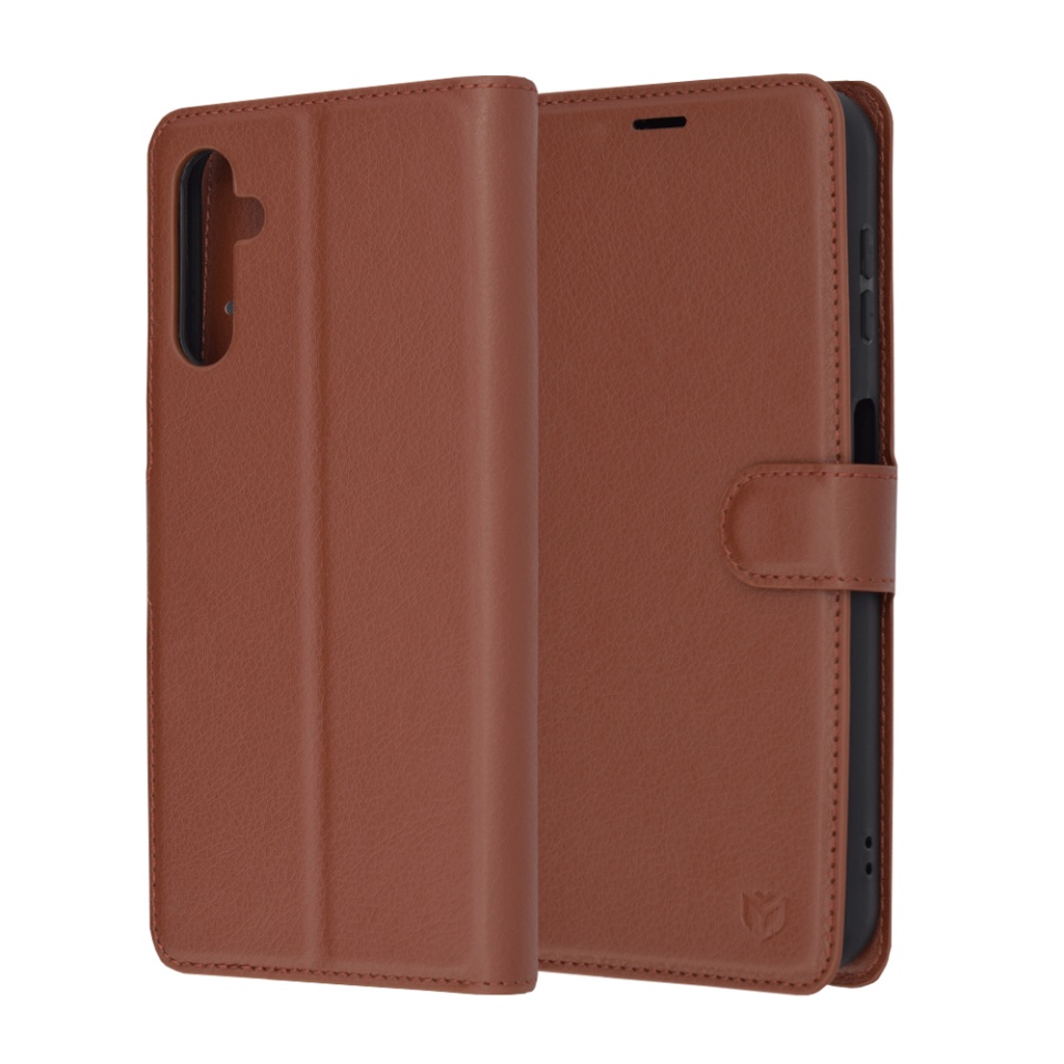 Husa pentru Samsung Galaxy A14 5G / Galaxy A14 4G tip Carte, cu Portofel Interior, Finisaje Premium, SKYDDAR Leather Wallet - Maro