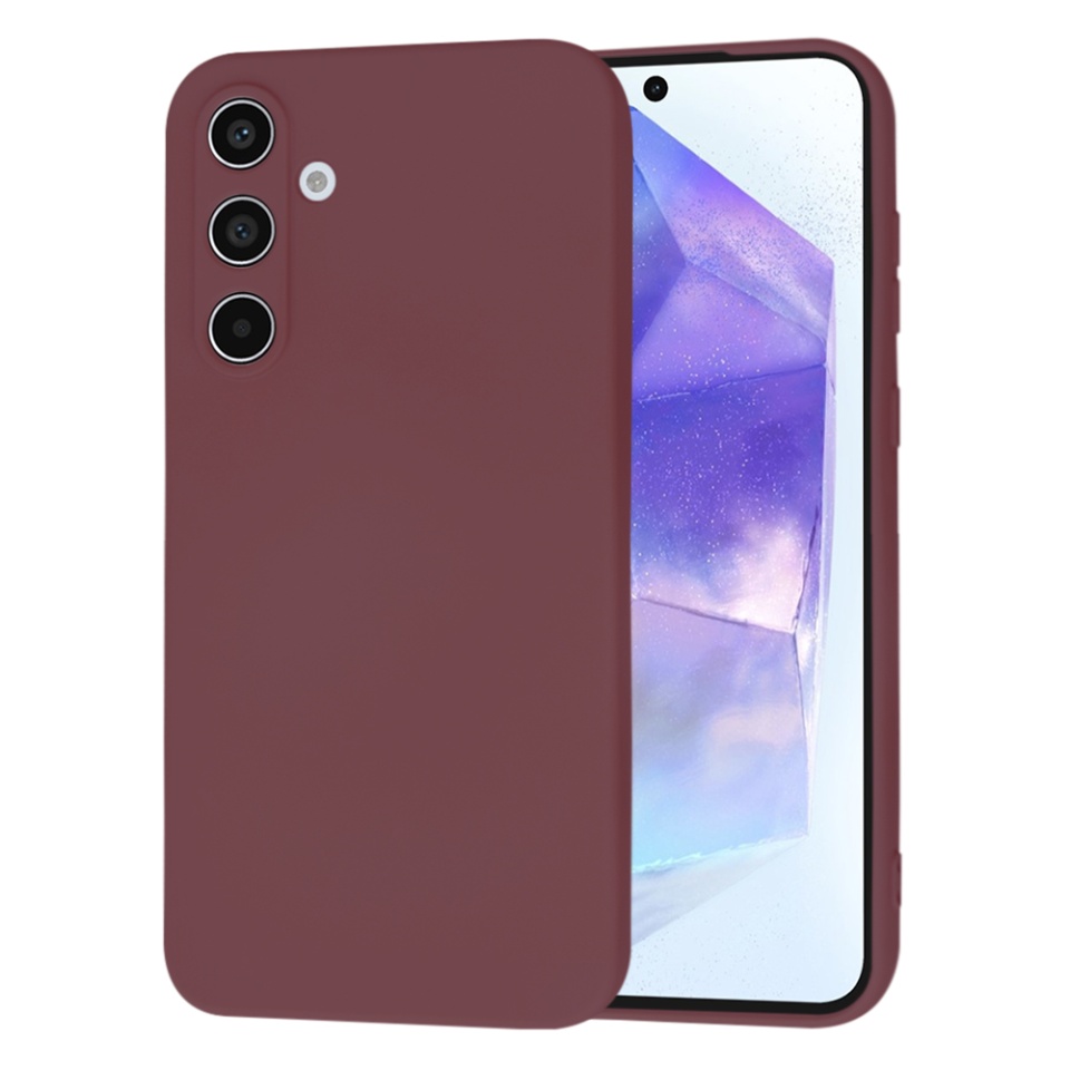 Husa pentru Samsung Galaxy A15 4G / Galaxy A15 5G din Silicon Catifelat, Protectie Premium, Skyddar SoftElegance - Bordo