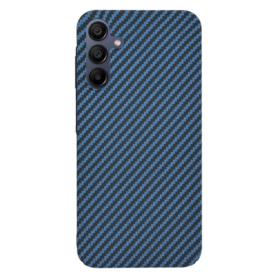 Husa pentru Samsung Galaxy A15 4G / Galaxy A15 5G, SKYDDAR INNOVATION, Carbonite FiberShell, Cyan, set cu sticker - 2 | YEO