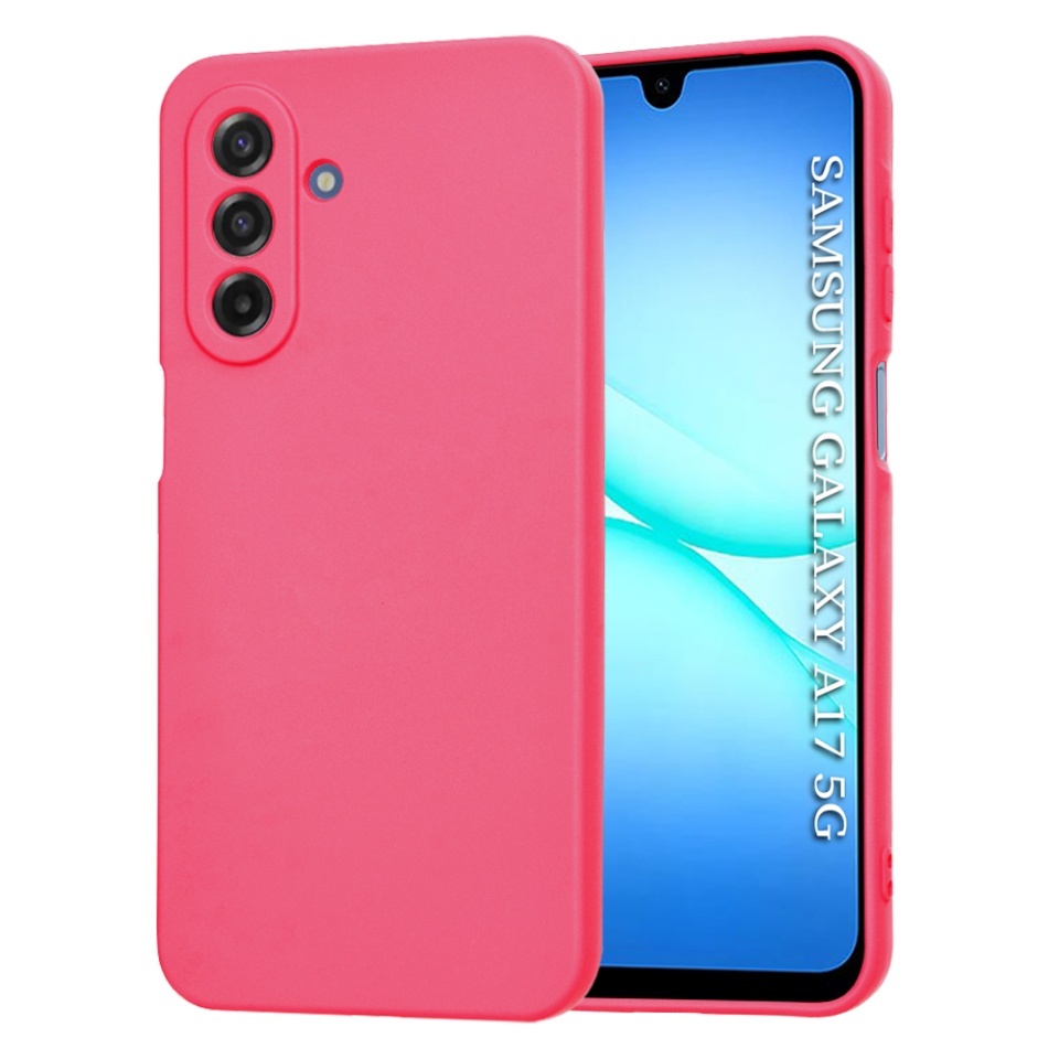 Husa pentru Samsung Galaxy A17 5G, SKYDDAR INNOVATION, din Silicon Catifelat, SoftElegance, set cu sticker, Fucsia
