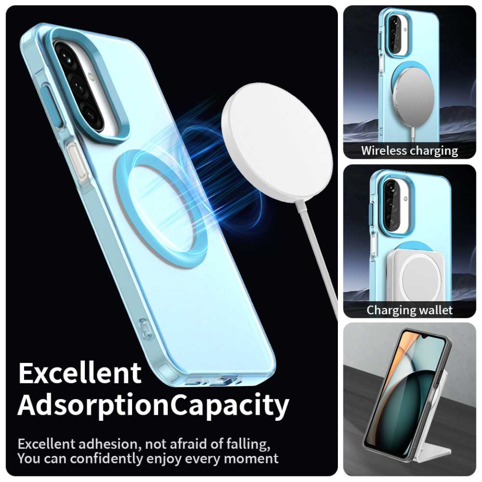 Husa pentru Samsung Galaxy A17 5G, SKYDDAR INOVATION, CandyCase, Magsafe, set cu sticker, Albastru - 1 | YEO