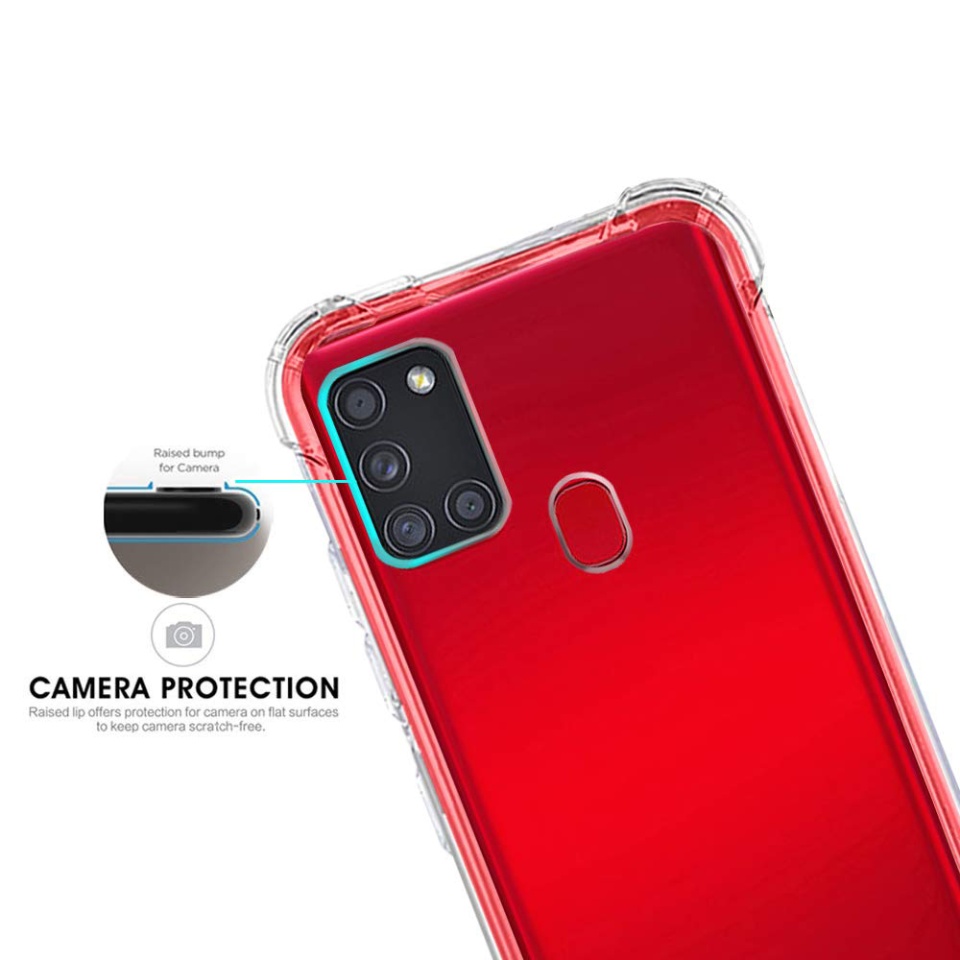 Husa pentru Samsung Galaxy A21s , SKYDDAR INNOVATION, Shockproof Clear din Silicon Slim, Transparenta, set cu sticker - 3 | YEO