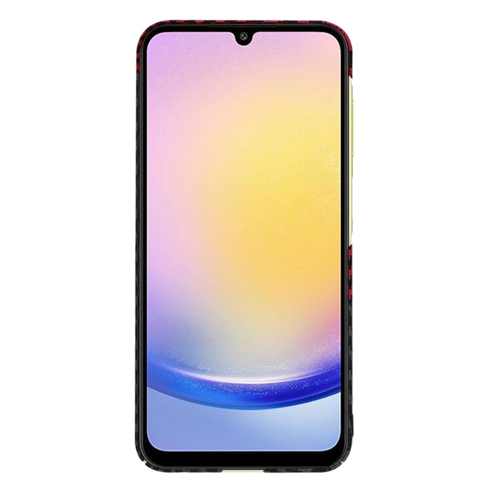 Husa pentru Samsung Galaxy A25 5G, SKYDDAR INNOVATION, Carbonite FiberShell, Rosu inchis, set cu sticker - 2 | YEO