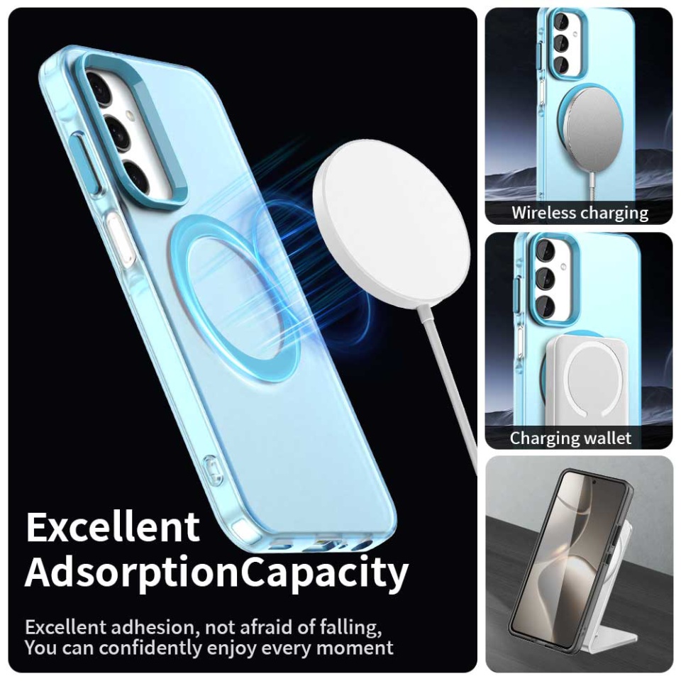 Husa pentru Samsung Galaxy A25 5G, SKYDDAR INOVATION, CandyCase, Magsafe, set cu sticker, Albastru - 1 | YEO