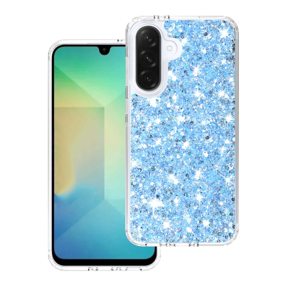 Husa pentru Samsung Galaxy A26 5G din Silicon cu Sclipici, Fundal Detasabil, Protectie Completa, SKDR SparkleCase - Bleu