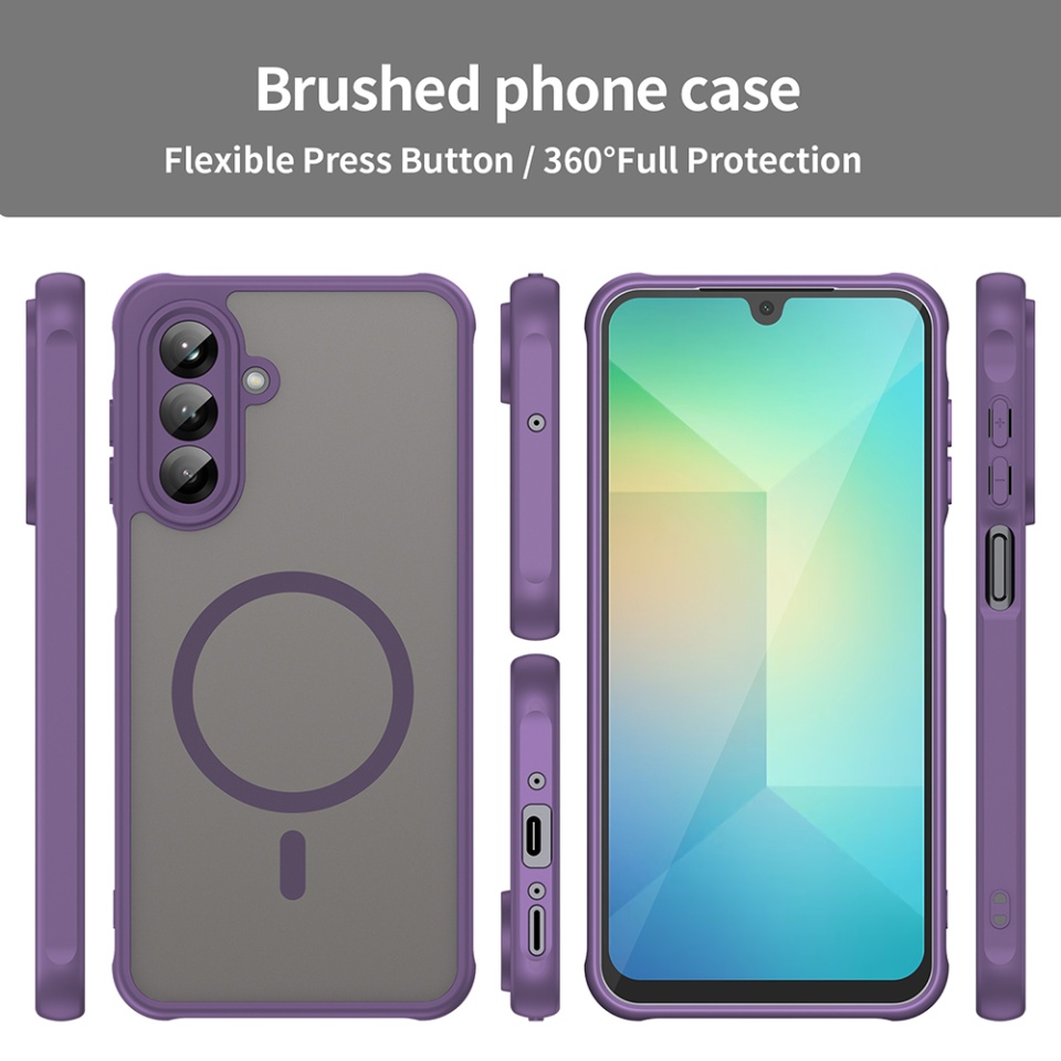 Husa pentru Samsung Galaxy A26 5G, SKYDDAR INNOVATION, HaloFrost MagSafe II, Antisoc, set cu sticker, Mov - 2 | YEO