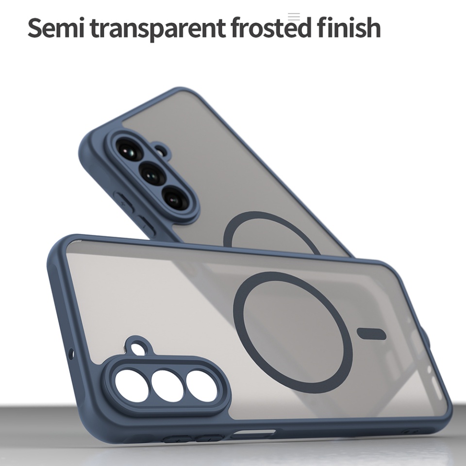 Husa pentru Samsung Galaxy A26 5G, SKYDDAR INNOVATION, HaloFrost MagSafe II, Antisoc, set cu sticker, Bleumarin - 3 | YEO