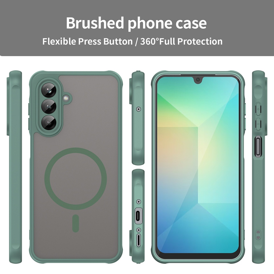 Husa pentru Samsung Galaxy A26 5G, SKYDDAR INNOVATION, HaloFrost MagSafe II, Antisoc, set cu sticker, Verde - 2 | YEO