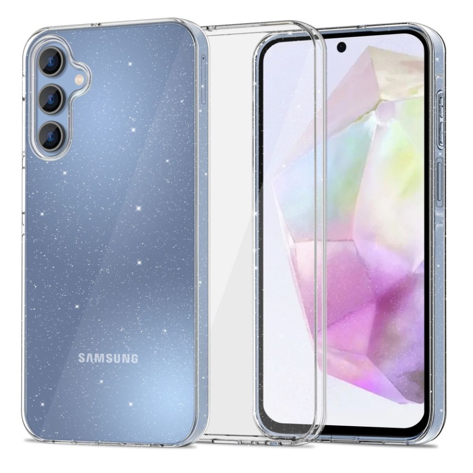 Husa pentru Samsung Galaxy A35 5G din Silicon TPU cu Sclipici, Design Elegant si Ultra Subtire, SKDR Shine - Transparenta