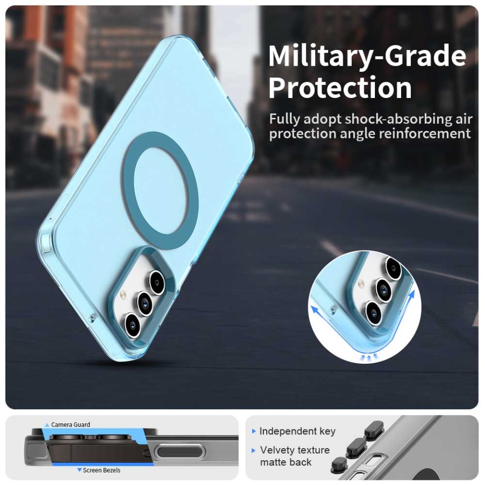 Husa pentru Samsung Galaxy A35 5G, SKYDDAR INOVATION, CandyCase, Magsafe, set cu sticker, Albastru - 1 | YEO