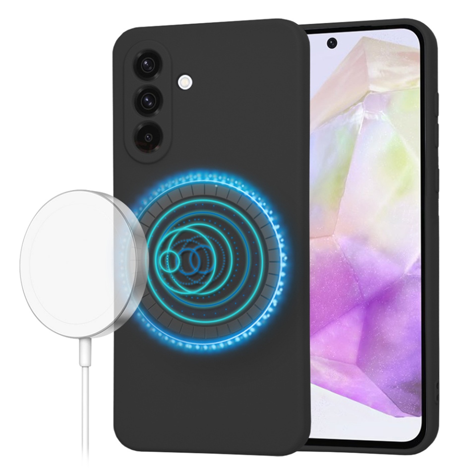 Husa pentru Samsung Galaxy A36 5G din Silicon Catifelat, Protectie Premium, SoftElegance Magsafe - Negru
