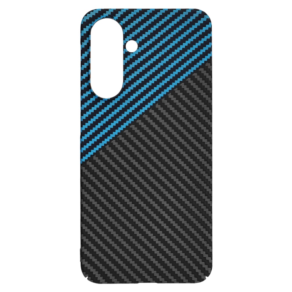 Husa pentru Samsung Galaxy A36 5G, Finisaj Premium cu Textura de Carbon, Design Elegant, SKDR CarbonFlex - Bleu - 3 | YEO