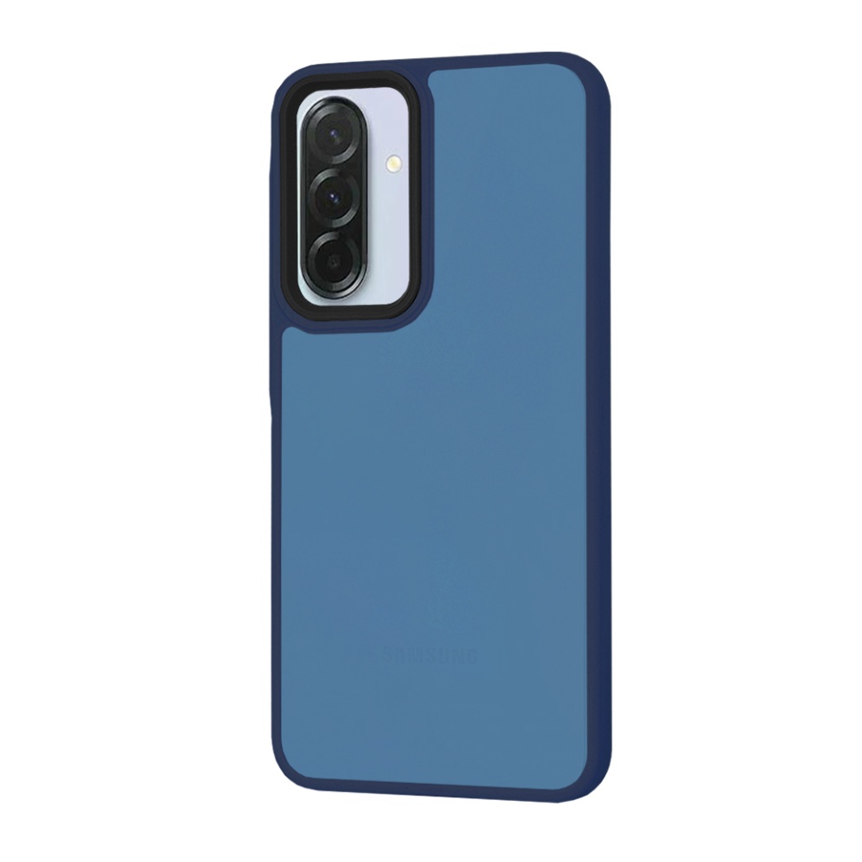 Husa pentru Samsung Galaxy A36 5G, SKYDDAR INNOVATION, HaloFrost, AntiSoc, Bleumarin, set cu sticker - 2 | YEO