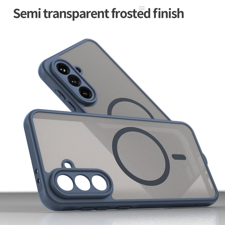 Husa pentru Samsung Galaxy A36 5G, SKYDDAR INNOVATION, HaloFrost MagSafe II, Antisoc, set cu sticker, Bleumarin - 2 | YEO