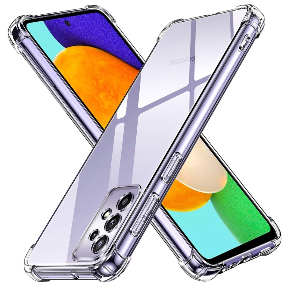 Husa pentru Samsung Galaxy A52 5G / Galaxy A52 4G / Galaxy A52s 5G , SKYDDAR INNOVATION, Shockproof Clear din Silicon Slim, Transparenta, set cu sticker