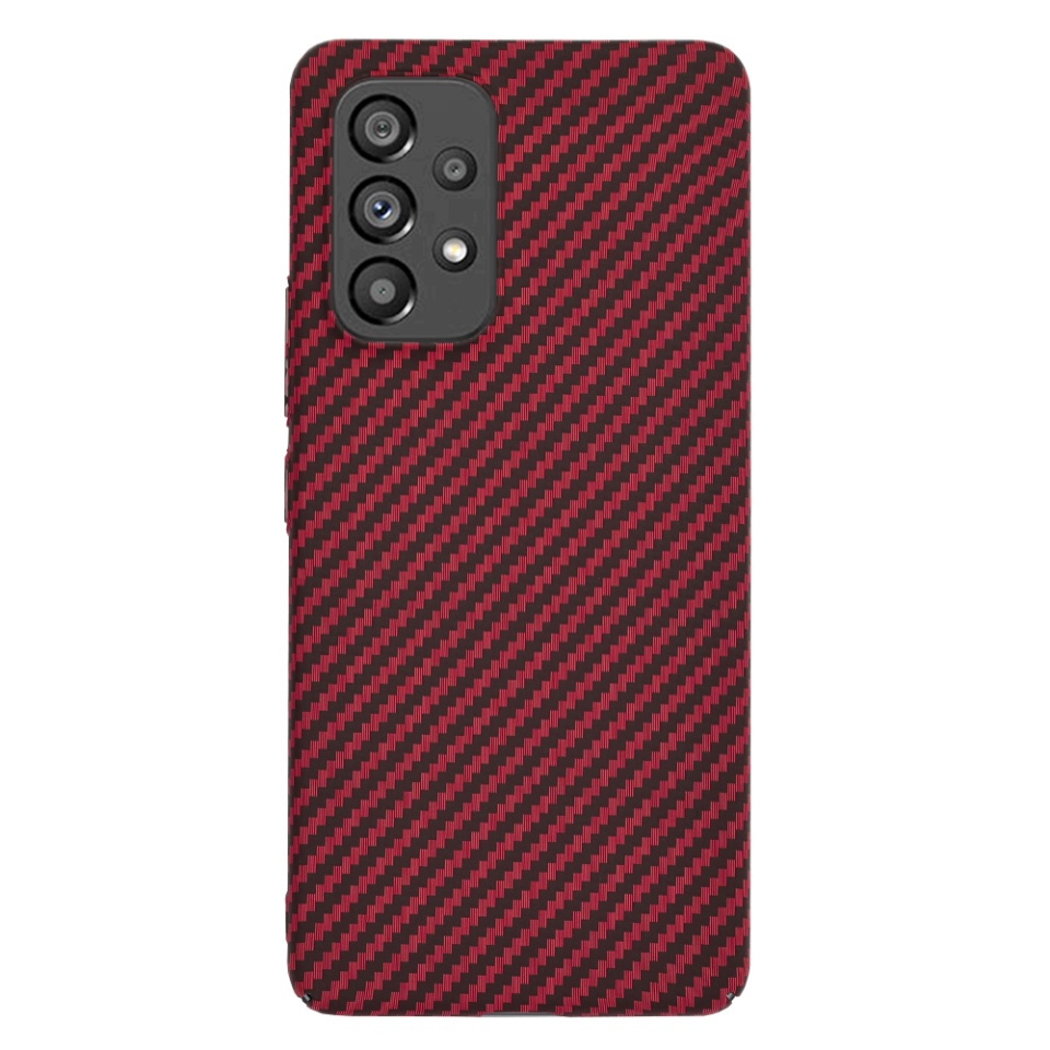 Husa pentru Samsung Galaxy A53 5G, Finisaj Premium cu Textura de Carbon, Design Elegant, SKDR CarbonFlex - Rosu - 1 | YEO