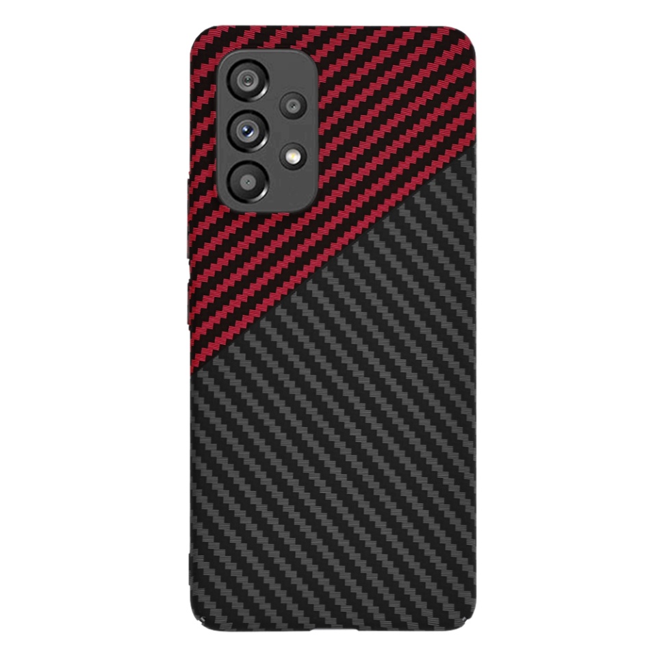 Husa pentru Samsung Galaxy A53 5G, Finisaj Premium cu Textura de Carbon, Design Elegant, SKDR CarbonFlex - Rosu inchis - 1 | YEO