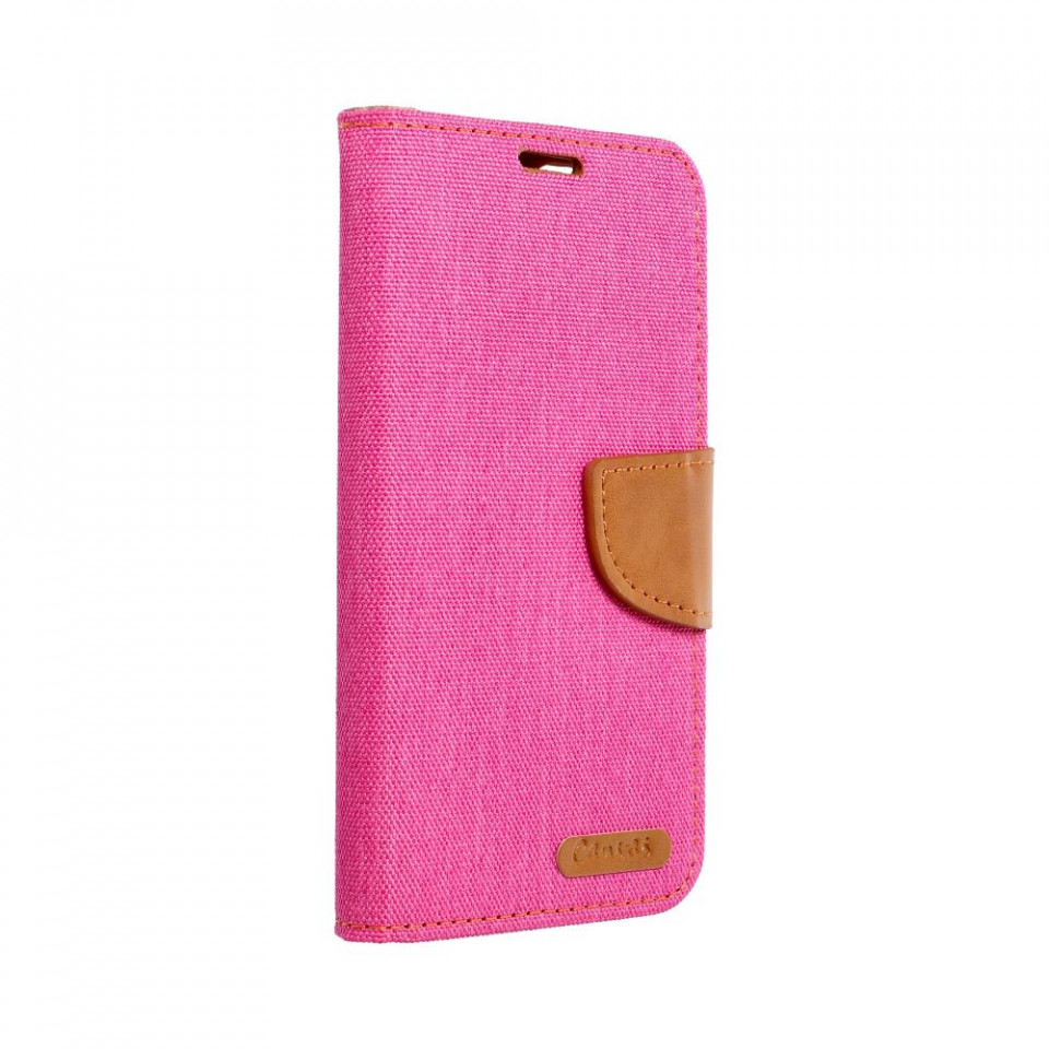 Husa pentru Samsung Galaxy A54 5G tip carte, inchidere magnetica, Skyddar Canvas - Roz