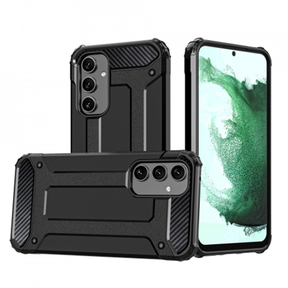 Husa pentru Samsung Galaxy A55 5G din plastic dur, Skyddar Hybrid Armor - Negru