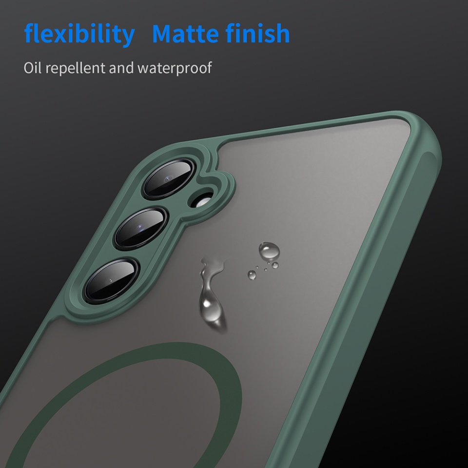 Husa pentru Samsung Galaxy A55 5G, SKYDDAR INNOVATION, HaloFrost MagSafe II, Antisoc, set cu sticker, Verde - 3 | YEO