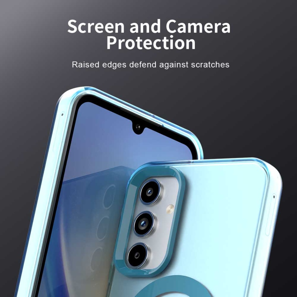 Husa pentru Samsung Galaxy A55 5G, SKYDDAR INOVATION, CandyCase, Magsafe, set cu sticker, Albastru - 1 | YEO
