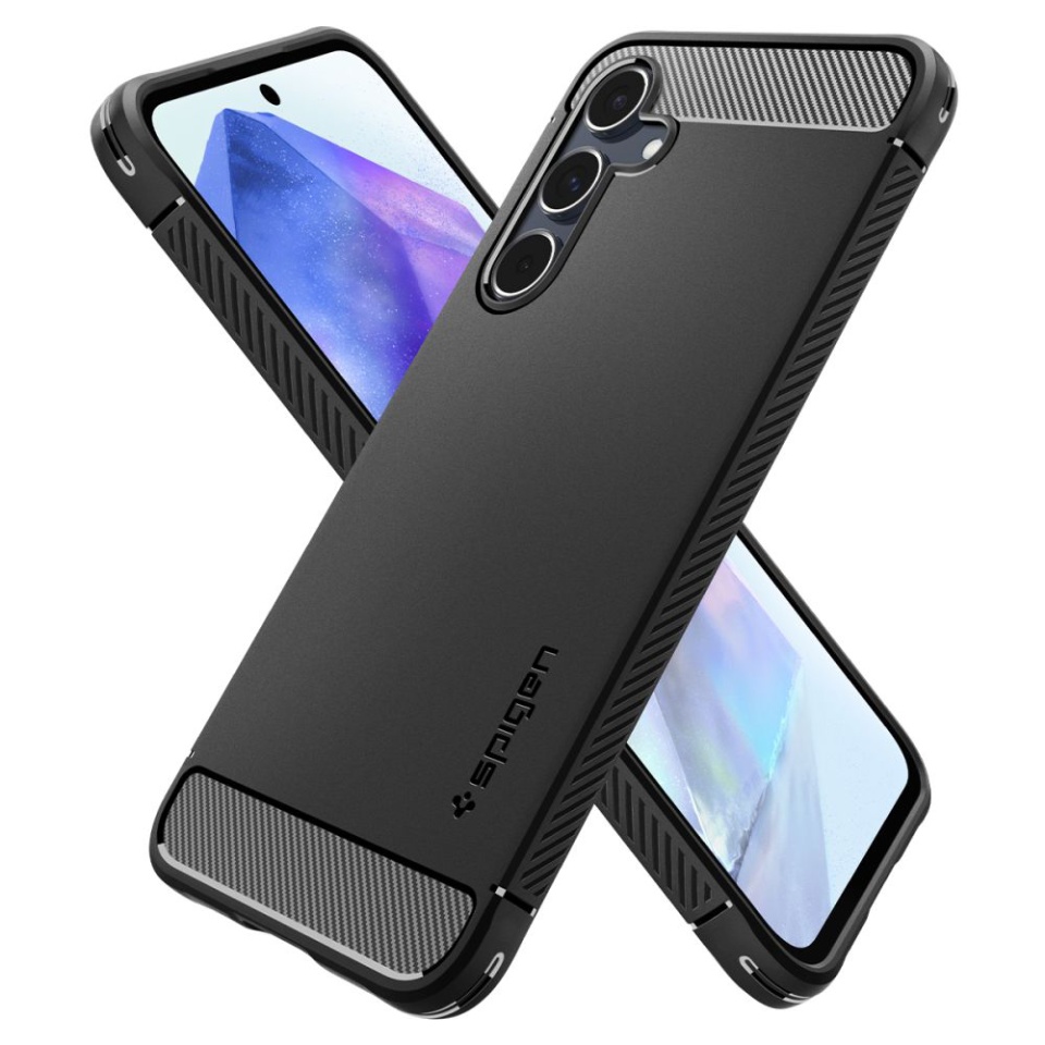 Husa pentru Samsung Galaxy A55 5G, Spigen Rugged Armor - Negru - 2 | YEO