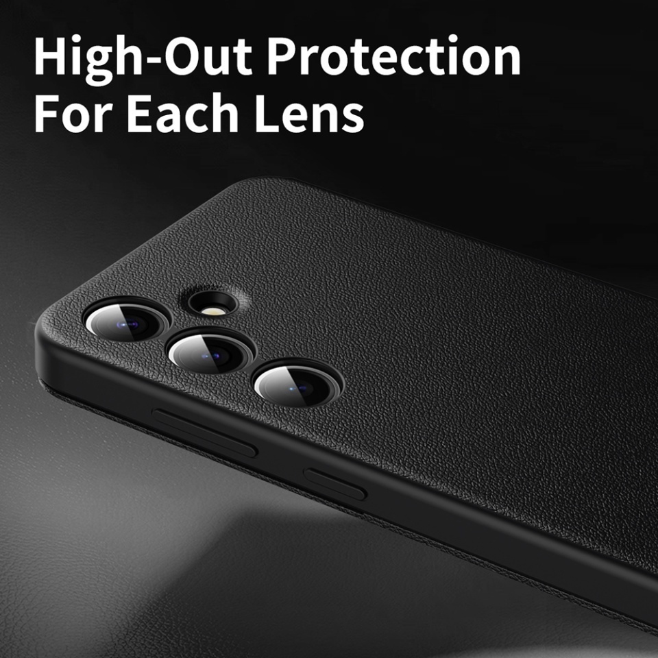 Husa pentru Samsung Galaxy A55 5G tip carte, Skyddar, cu portofel si SmartView, Premium, set cu sticker, Negru - 3 | YEO