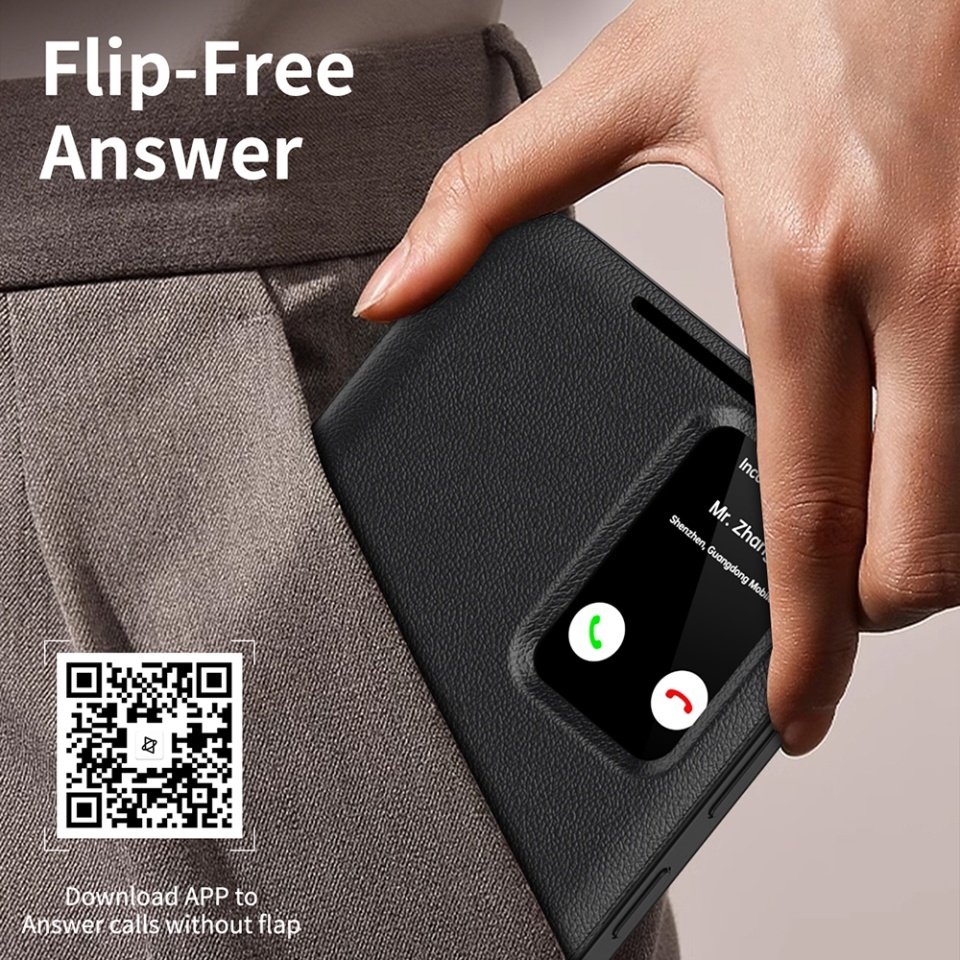 Husa pentru Samsung Galaxy A55 5G tip carte, Skyddar, cu portofel si SmartView, Premium, set cu sticker, Negru - 12