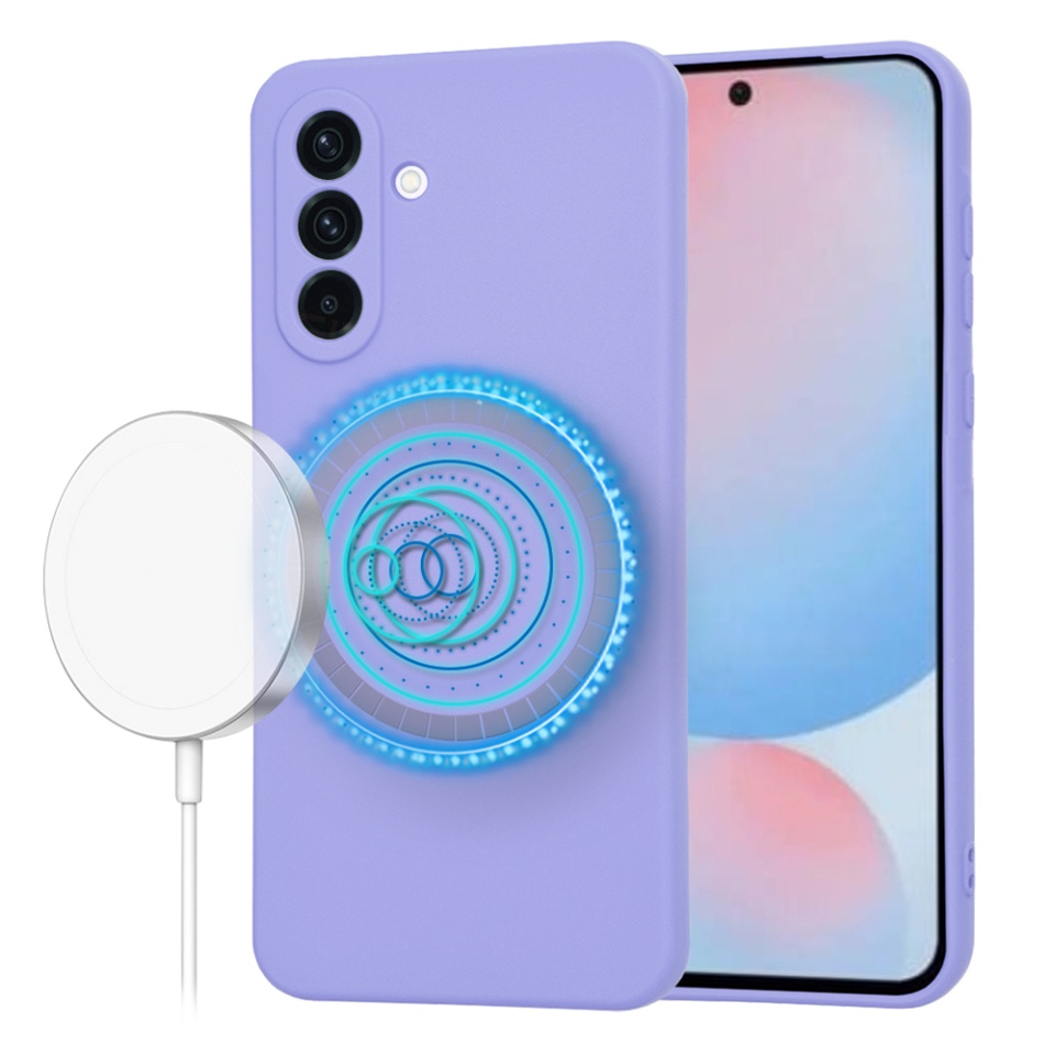 Husa pentru Samsung Galaxy A56 5G din Silicon Catifelat, Protectie Premium, SoftElegance Magsafe - Violet