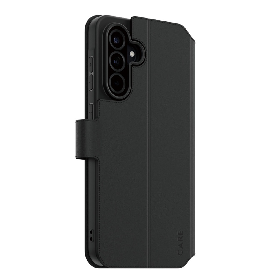 Husa pentru Samsung Galaxy A56 5G, PanzerGlass, CARE Feature Kickstand Wallet Case, Tip Carte cu Inchidere Magnetica, Suport Stand si Slot Card Protectie 360°, Testata la Socuri, Negru