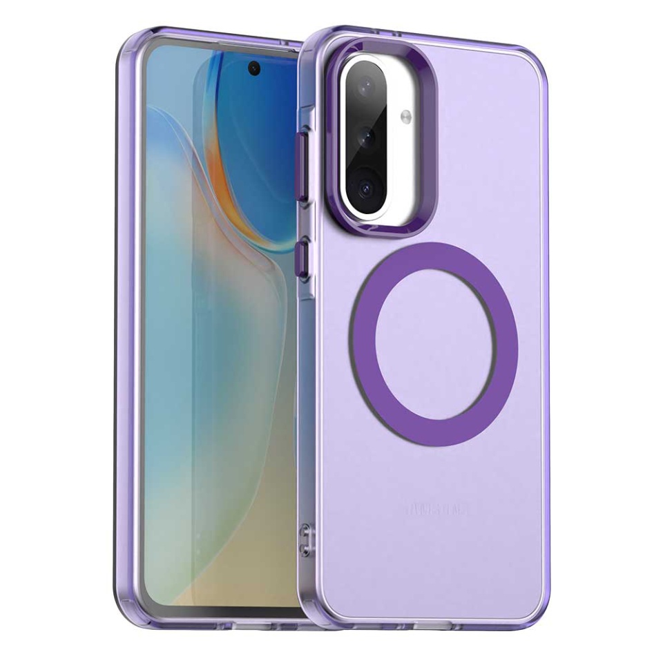 Husa pentru Samsung Galaxy A56 5G, SKYDDAR INOVATION, CandyCase, Magsafe, set cu sticker, Mov